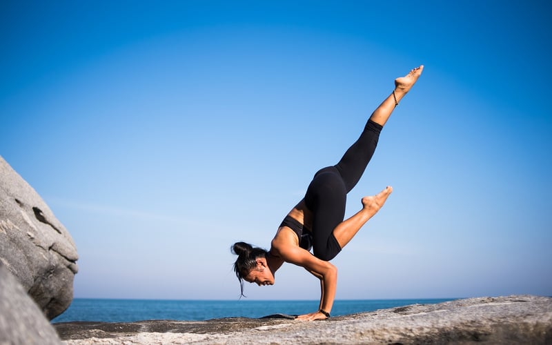 Woman practicing yoga